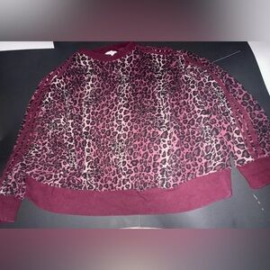 Adidas ombre Burgundy Leopard Print Top